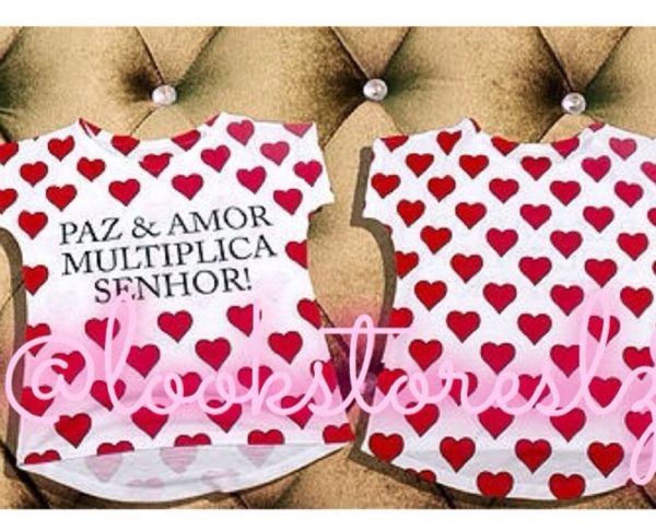 T-shirts mãe e filha ( paz e amor)